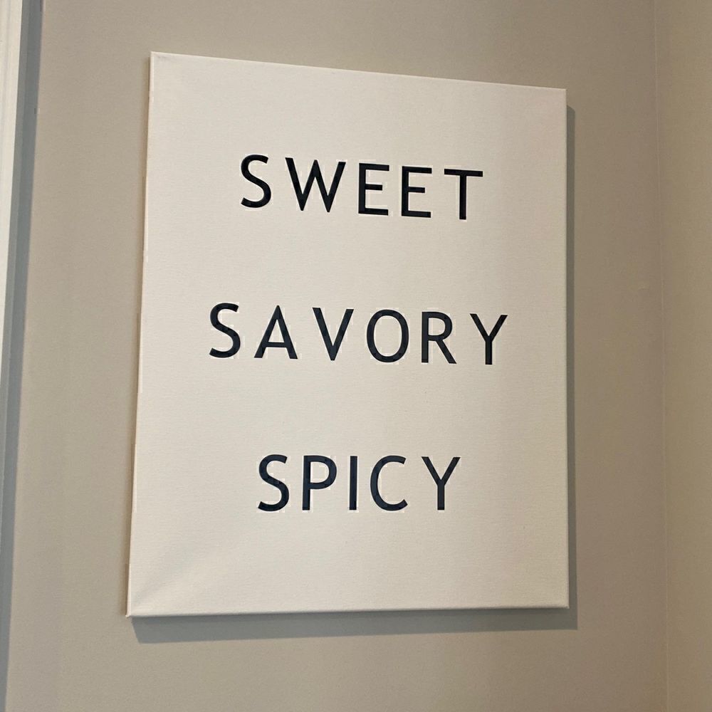 Kitchen Canvas Artwork Sign Sweet Savory Spicy